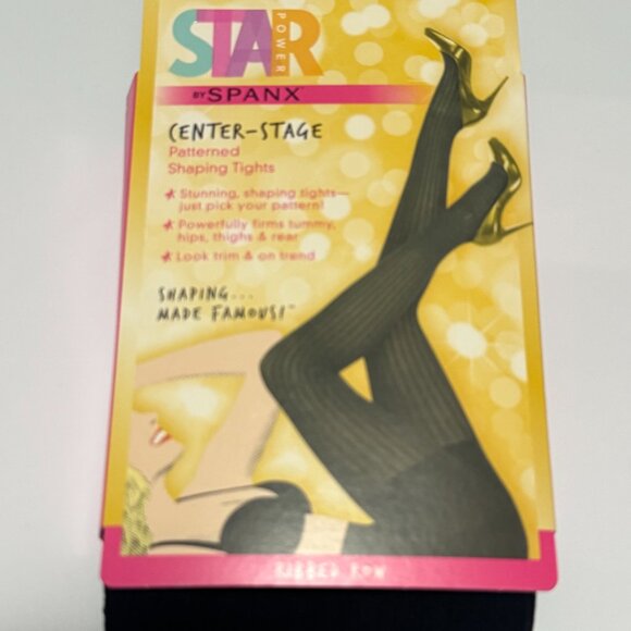 Star by Spanx Center Stage Patterned Shaping Rights Size D Black‎ Ribbed Row NEW - Picture 3 of 3